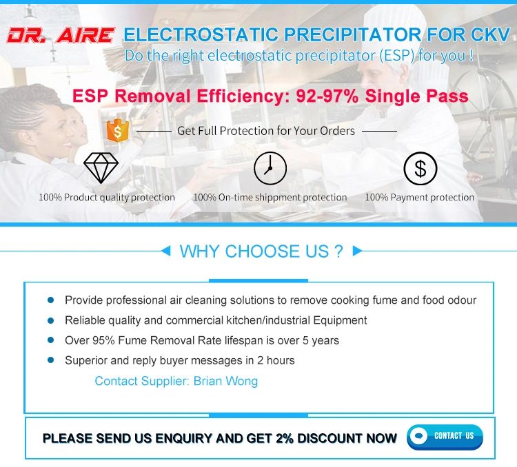 Dr Aire Over 95% Smoke Remove Electrostatic Air Cleaner for Dyeing Printing Production Line Emission